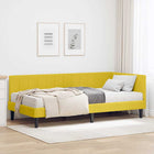 Corner Bed Frame with Mattress with 2 pcs Mattress Yellow Velvet