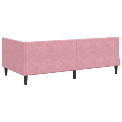 Hoekbedframe met Matras met hoofdeinde 2 pcs Grijs Fluweel