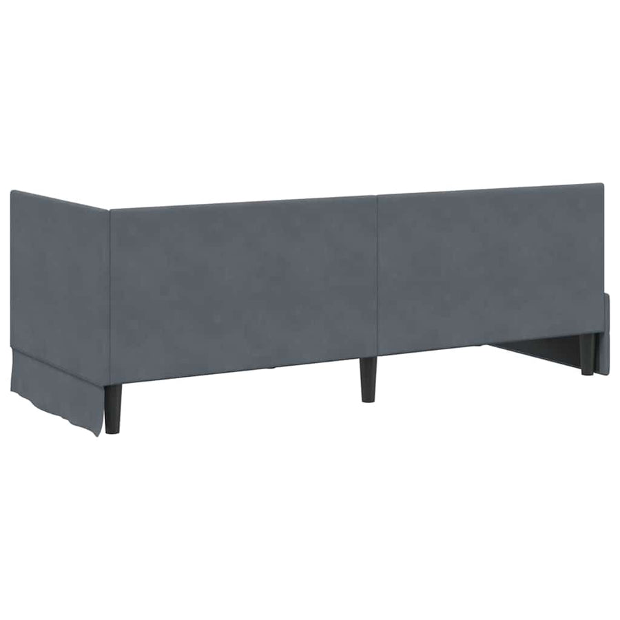 Hoekbedframe met Matras met hoofdeinde 2 pcs Grijs Fluweel