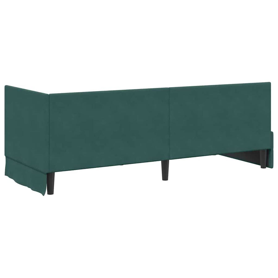 Hoekbedframe met Matras met hoofdeinde 2 pcs Groen Fluweel