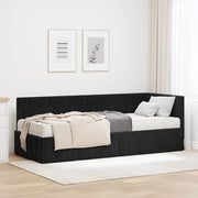 Hoekbedframe met matras 204x84x72 cm zwart fluweel