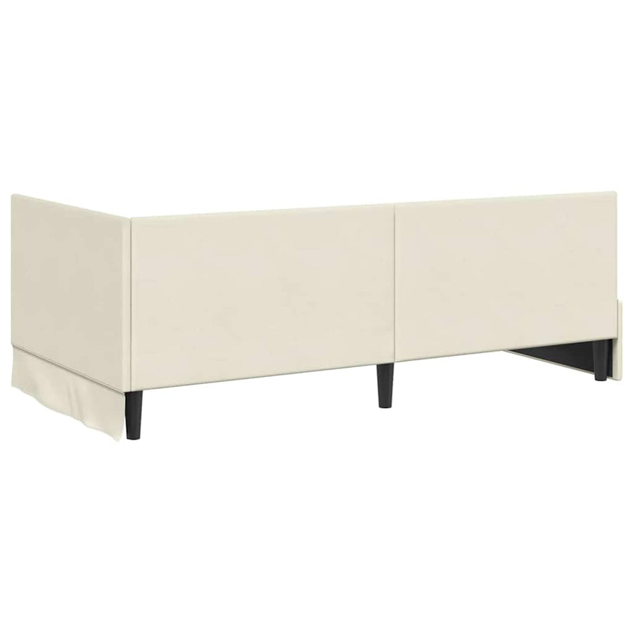 Hoekbedframe met Matras met hoofdeinde 2 pcs Crème Fluweel