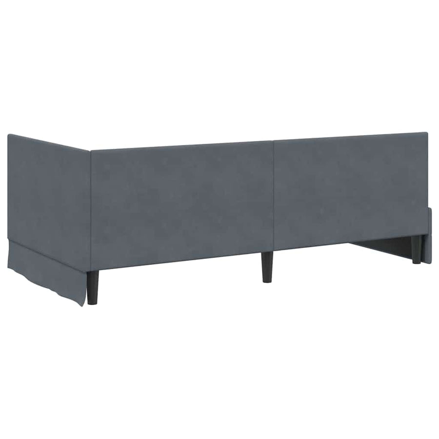 Hoekbedframe met Matras met hoofdeinde 2 pcs Grijs Fluweel