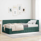 Hoekbedframe met matras 204x94x72 cm groen fluweel