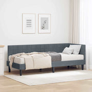 Hoekbedframe met matras 204x84x72 cm grijs fluweel