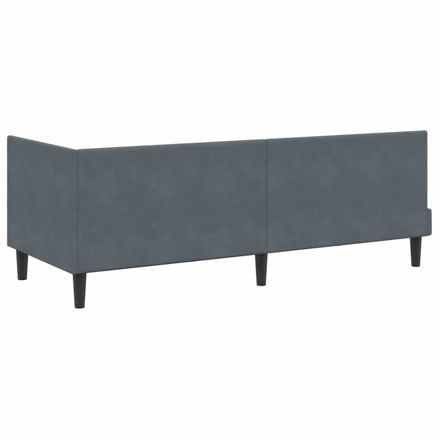 Hoekbedframe met Matras met hoofdeinde 2 pcs Grijs Fluweel