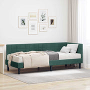 Hoekbedframe met matras 204x84x72 cm groen fluweel
