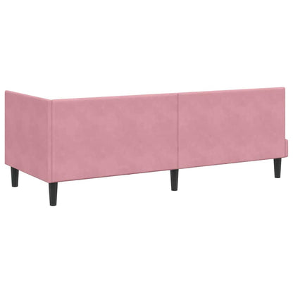 Hoekbedframe met Matras met hoofdeinde 2 pcs Grijs Fluweel