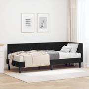 Hoekbedframe met matras zwart fluweel