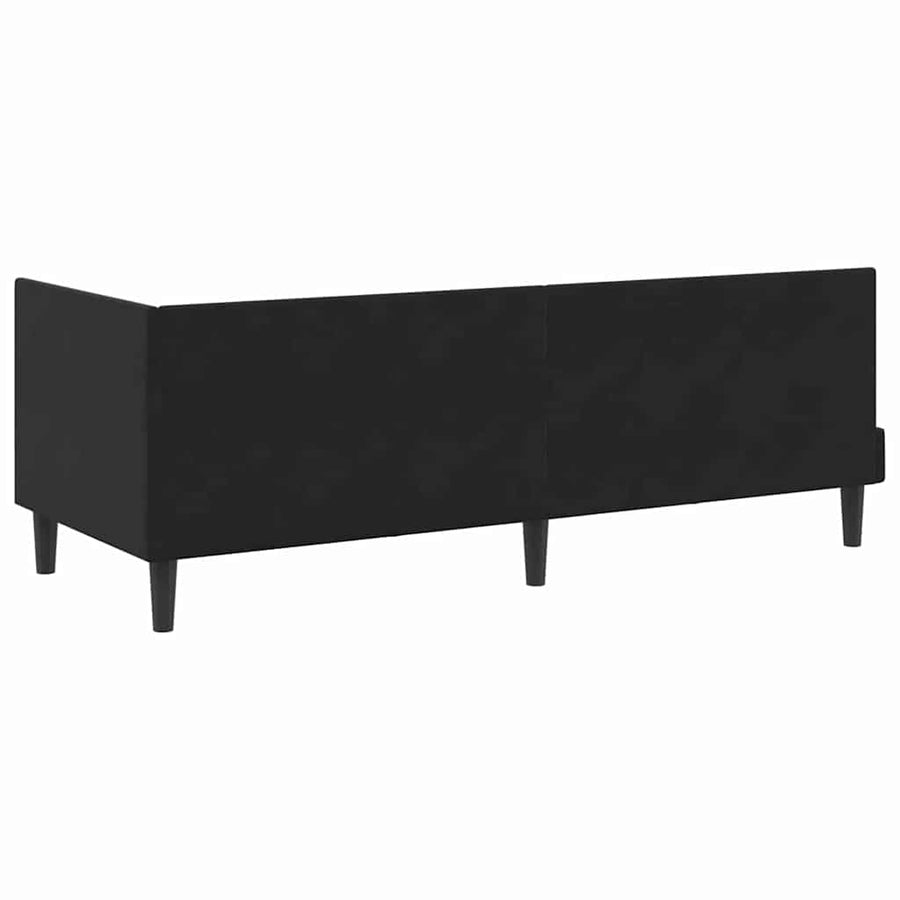 Hoekbedframe met Matras met hoofdeinde 2 pcs Zwart Fluweel