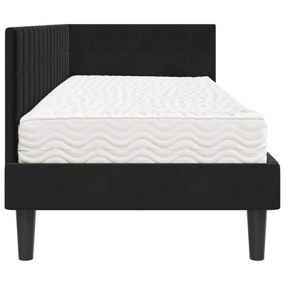 Hoekbedframe met Matras met hoofdeinde 2 pcs Zwart Fluweel
