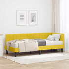 Hoekbedframe met matras 204x84x72 cm geel fluweel