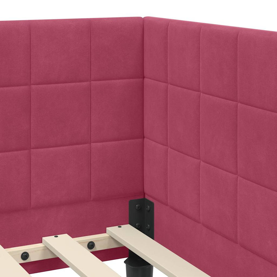 Hoekbedframe met Matras met hoofdeinde 2 pcs Groen Fluweel