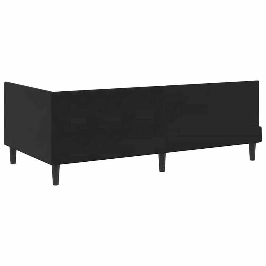 Hoekbedframe met Matras met hoofdeinde 2 pcs Zwart Fluweel
