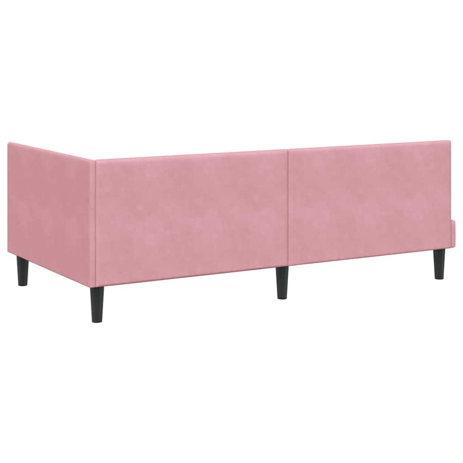 Hoekbedframe met Matras met hoofdeinde 2 pcs Grijs Fluweel