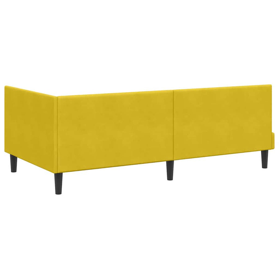 Hoekbedframe met Matras met hoofdeinde 2 pcs Geel Fluweel