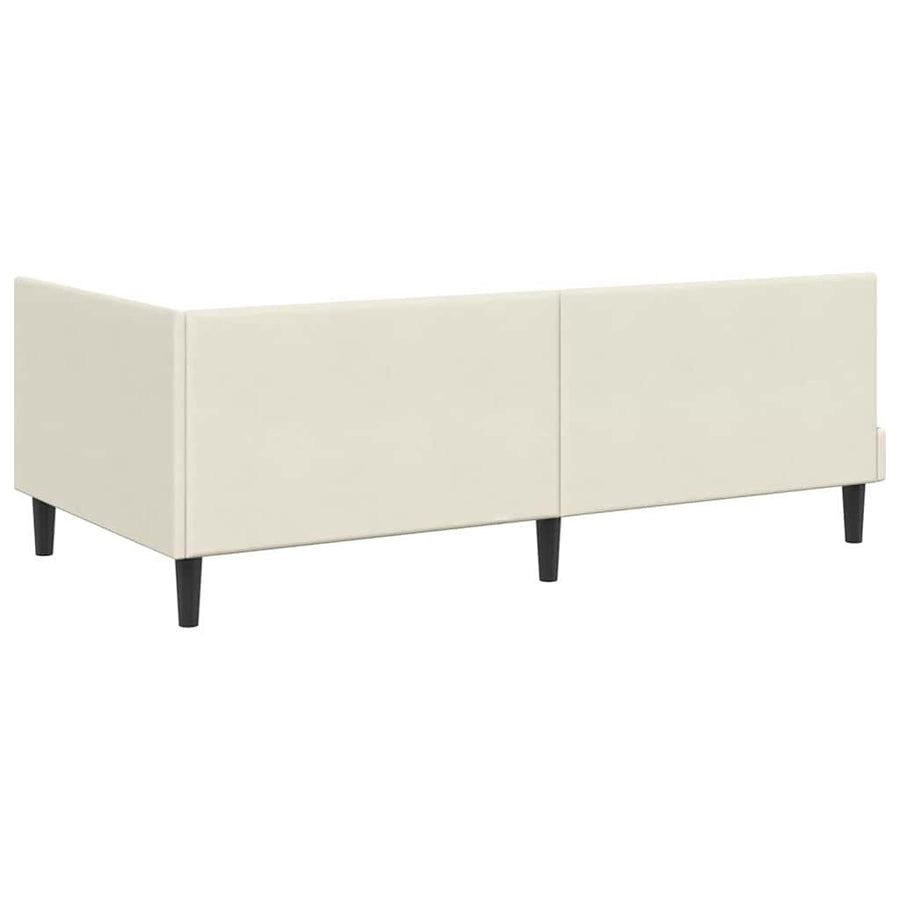 Hoekbedframe met Matras met hoofdeinde 2 pcs Crème Fluweel