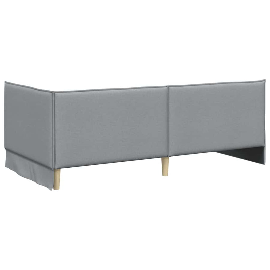 Hoekbedframe met Matras met hoofdeinde 2 pcs Lichtgrijs Fluweel