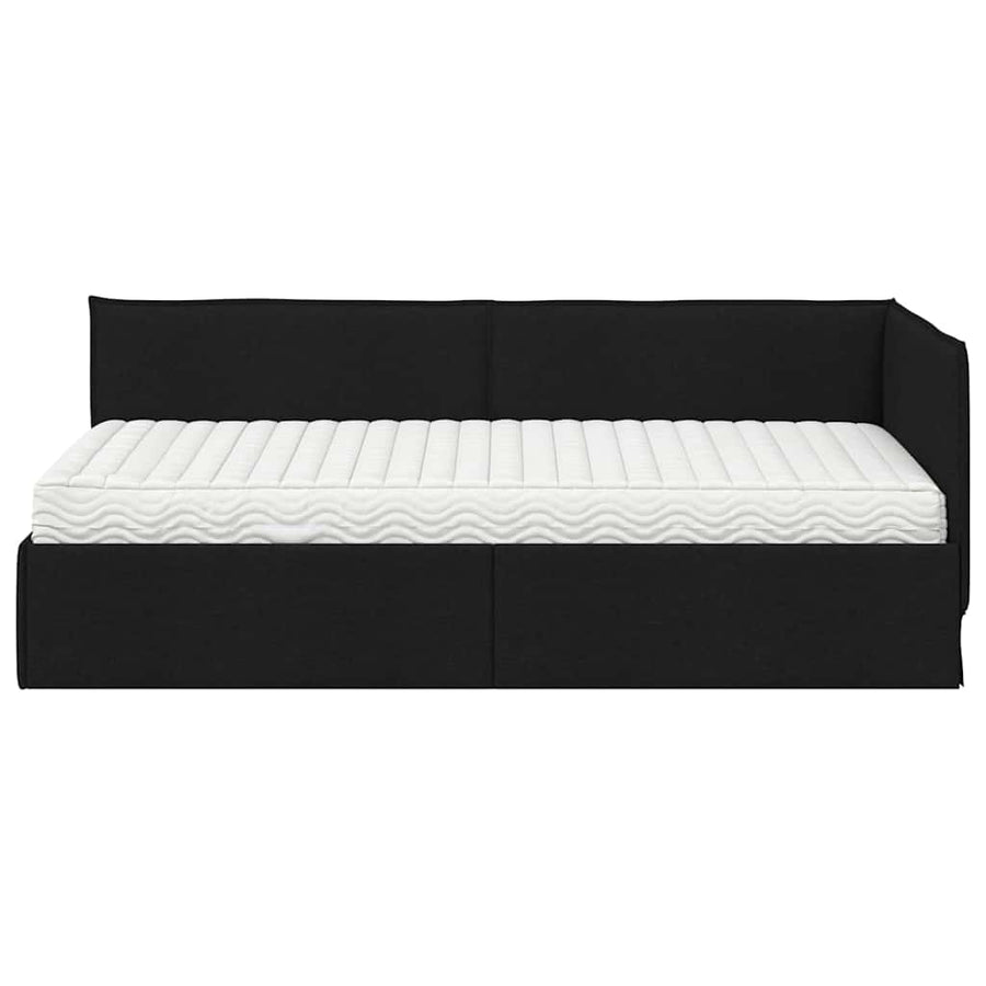Hoekbedframe met Matras met hoofdeinde 2 pcs Groen Fluweel