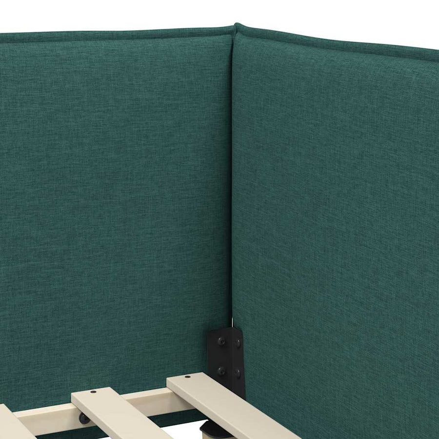 Hoekbedframe met Matras met hoofdeinde 2 pcs Groen Fluweel