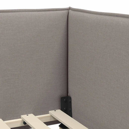Hoekbedframe met Matras 2 st Taupe 90 x 190 cm Fluweel