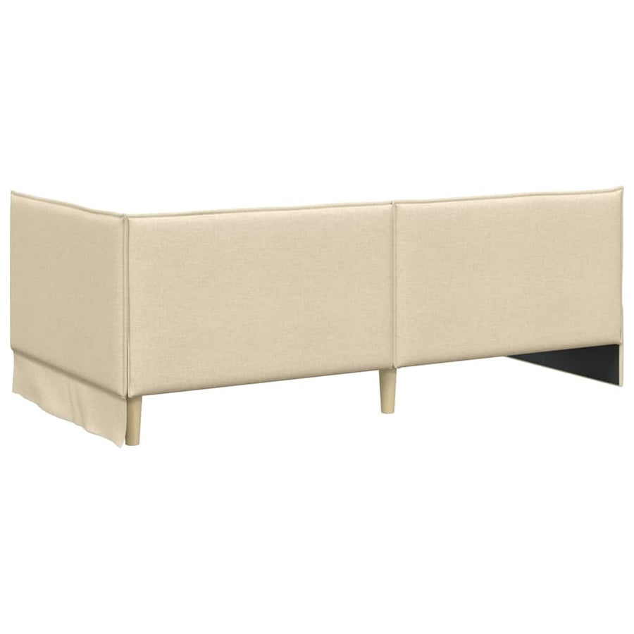 Hoekbedframe met Matras met hoofdeinde 2 pcs Crème Fluweel
