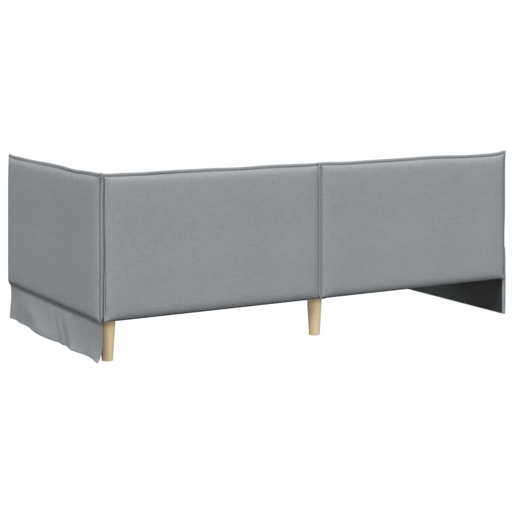 Hoekbedframe met Matras met hoofdeinde 2 pcs Lichtgrijs Fluweel