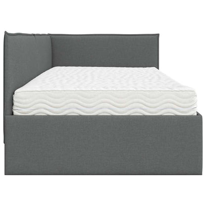Hoekbedframe met Matras met hoofdeinde 2 st Grijs Fluweel