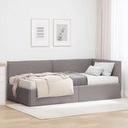 Hoekbedframe met hoofdeinde 2 st taupe fluweel