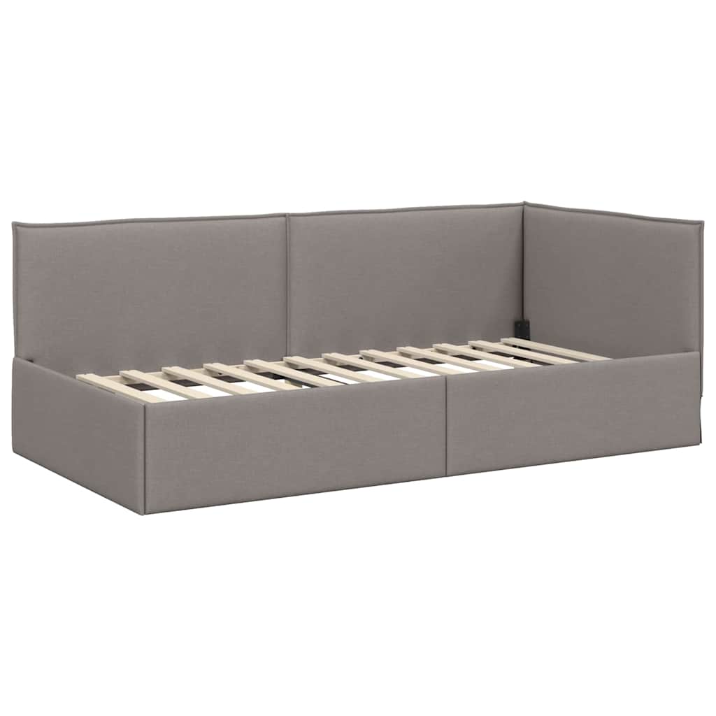 Hoekbedframe met Matras met hoofdeinde 2 st Taupe Fluweel
