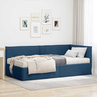 Hoekbedframe met matras 204x94x74 cm blauw