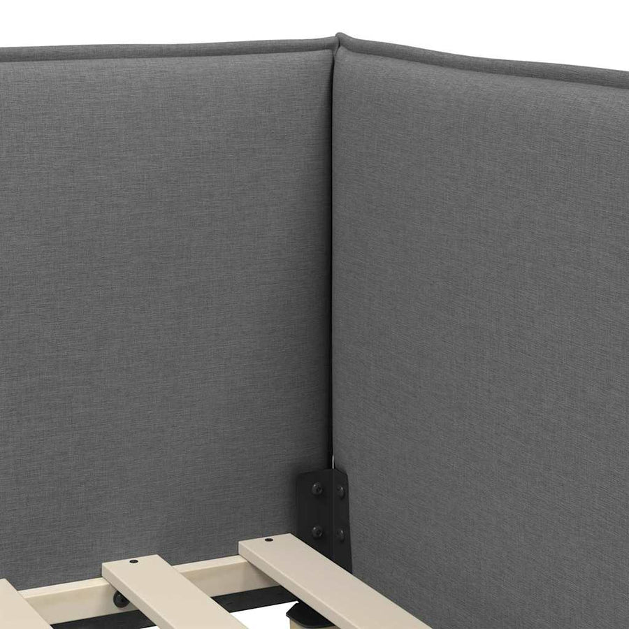 Hoekbedframe met Matras met hoofdeinde 2 pcs Grijs Fluweel