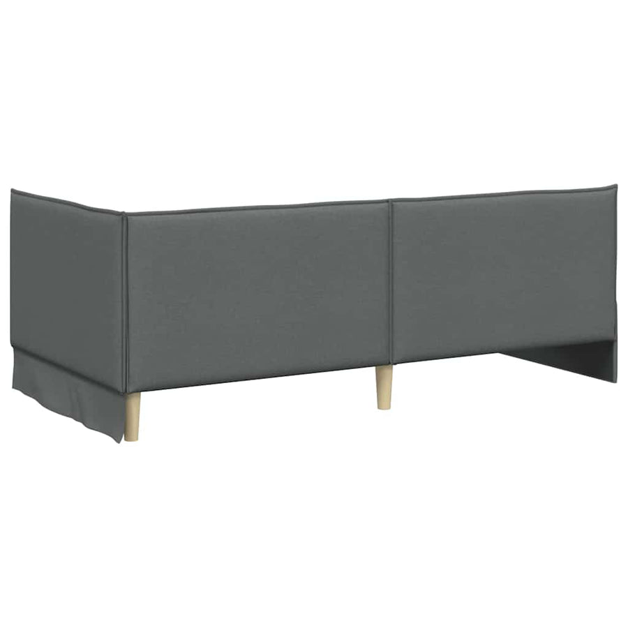 Hoekbedframe met Matras met hoofdeinde 2 pcs Grijs Fluweel