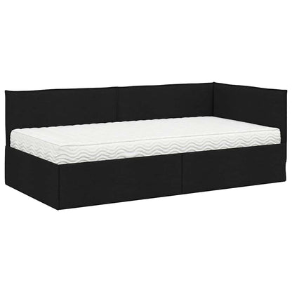 Hoekbedframe met Matras met hoofdeinde 2 pcs Groen Fluweel