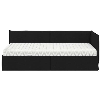 Hoekbedframe met Matras met hoofdeinde 2 pcs Groen Fluweel
