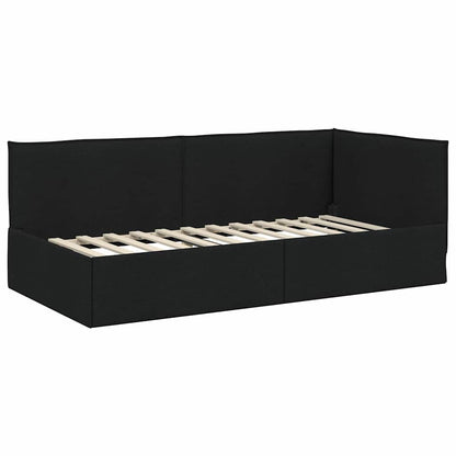 Hoekbedframe met Matras met hoofdeinde 2 pcs Groen Fluweel