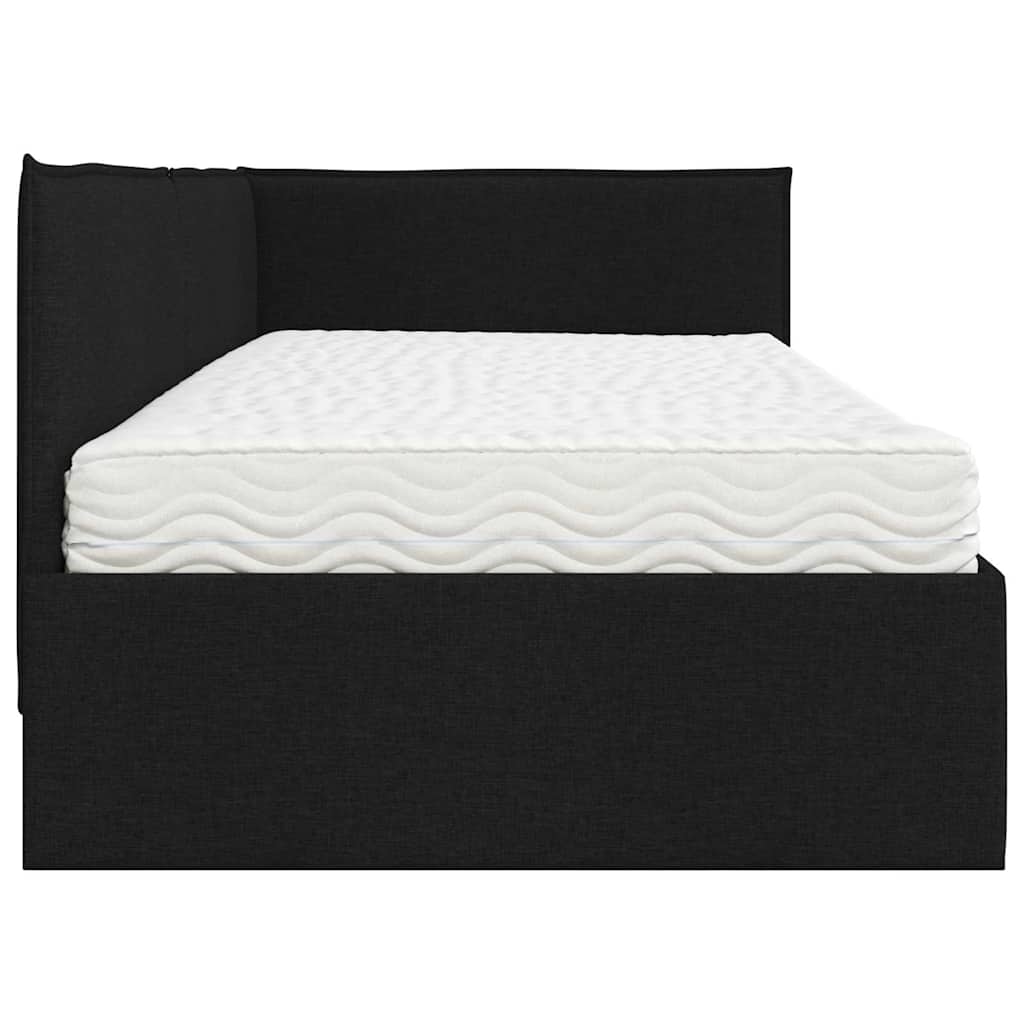 Hoekbedframe met Matras met hoofdeinde 2 pcs Groen Fluweel