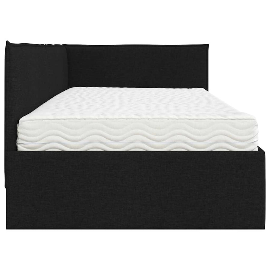 Hoekbedframe met Matras met hoofdeinde 2 pcs Groen Fluweel