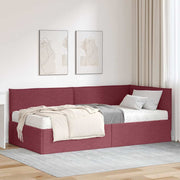Hoekbedframe met matras 204x104x74 cm grijs fluweel