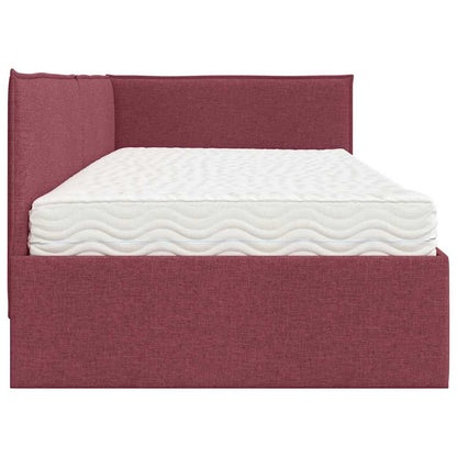 Hoekbedframe met Matras met hoofdeinde 2 pcs Grijs Fluweel