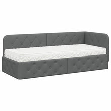 Hoekbedframe met matras Donkergrijs 80 x 200 cm Stof