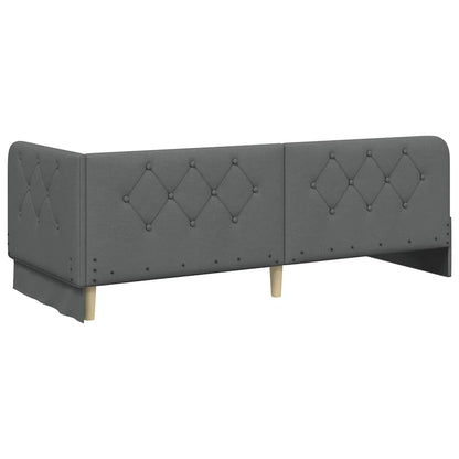 Hoekbedframe met matras Donkergrijs 80 x 200 cm Stof