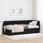 Hoekbedframe met matras 80x200 cm zwart stof