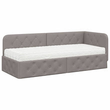 Hoekbedframe met matras met hoofdeinde Taupe 80 x 200 cm Stof