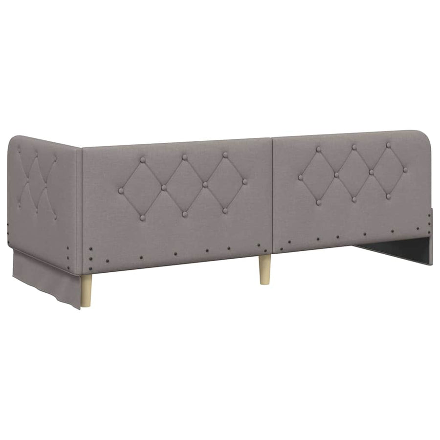 Hoekbedframe met matras met hoofdeinde Taupe 80 x 200 cm Stof