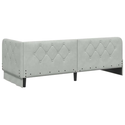 Hoekbedframe met matras Lichtgrijs 80 x 200 cm Fluweel