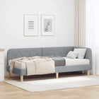 Hoekbedframe 80x200 cm lichtgrijs stof