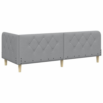 Hoekbedframe met matras Lichtgrijs 80 x 200 cm Stof