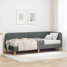Hoekbedframe met matras Donkergrijs 80 x 200 cm Stof