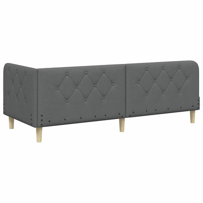 Hoekbedframe met matras Donkergrijs 80 x 200 cm Stof